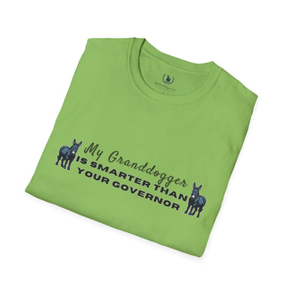Democrat Donkey- MyGrandogger is Smarter than Your Governor Unisex T-Shirt - Perfect Gift for Family, Mother's Day, Grandpawrent's Day, Birthday, Casual Wear