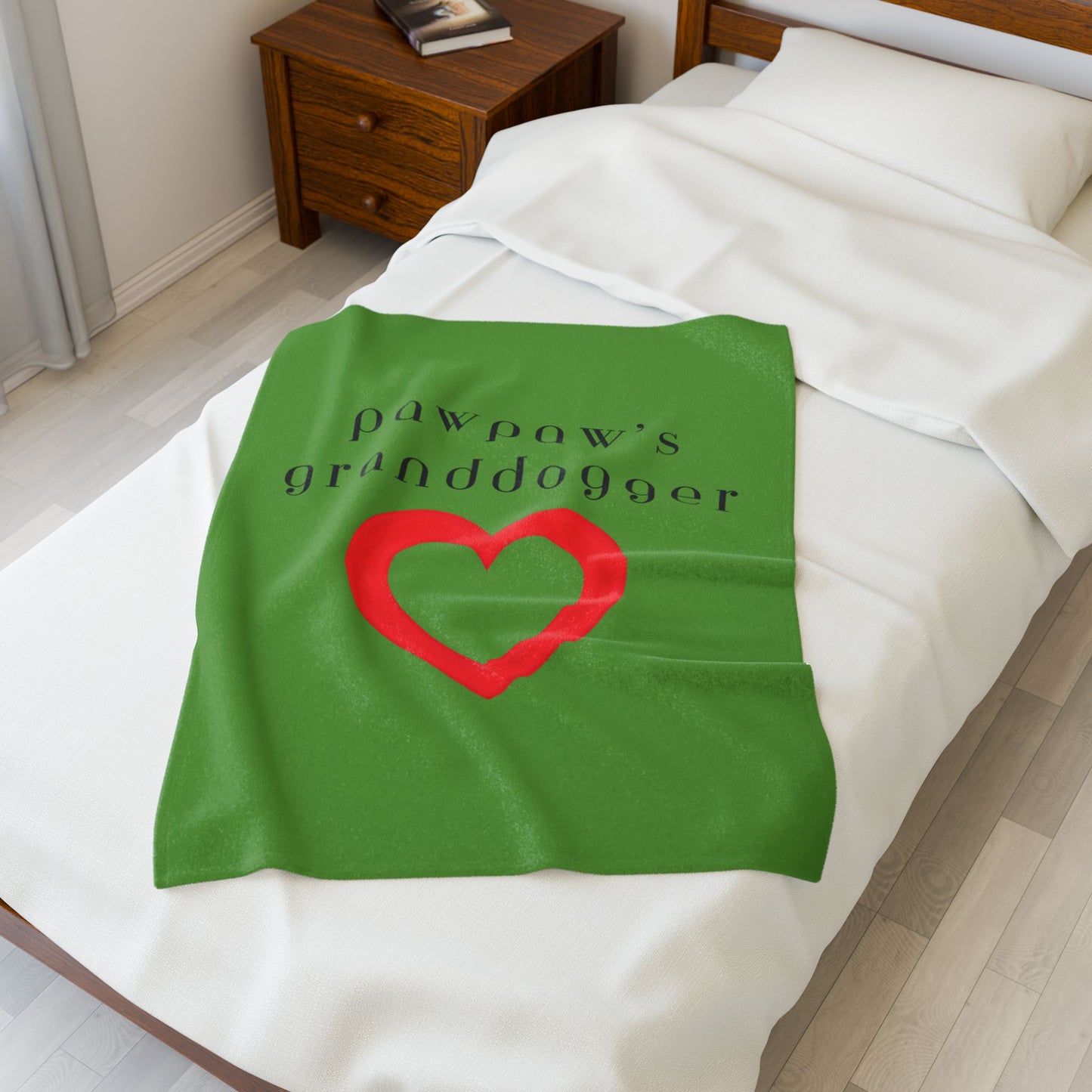 Pawpaw's Granddogger Plush Blanket in Green- Customizable Gift for Grandpawrents, Soft Throw for Home, Pet-Themed Decor, Perfect for Birthdays, [...]