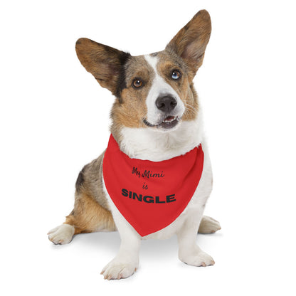My Mimi is Single Red Pet Bandana Collar, Dog Fashion Accessory, Unique Pet Gift, Adjustable Dog Scarf, Cute Dog Apparel