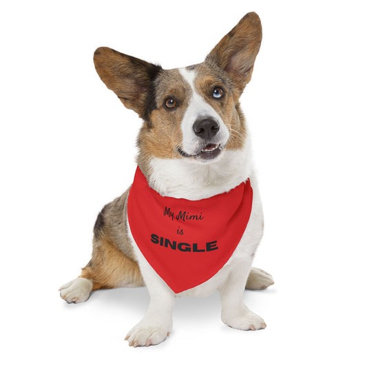 My Mimi is Single Red Pet Bandana Collar, Dog Fashion Accessory, Unique Pet Gift, Adjustable Dog Scarf, Cute Dog Apparel