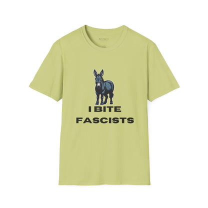 Democrat Donkey I Bite Fascists Unisex T-Shirt - Perfect Gift for Woke Family, Mother's Day, Grandpawrent's Day, Birthday, Casual Wear, Matching Granddogger Shirt Available