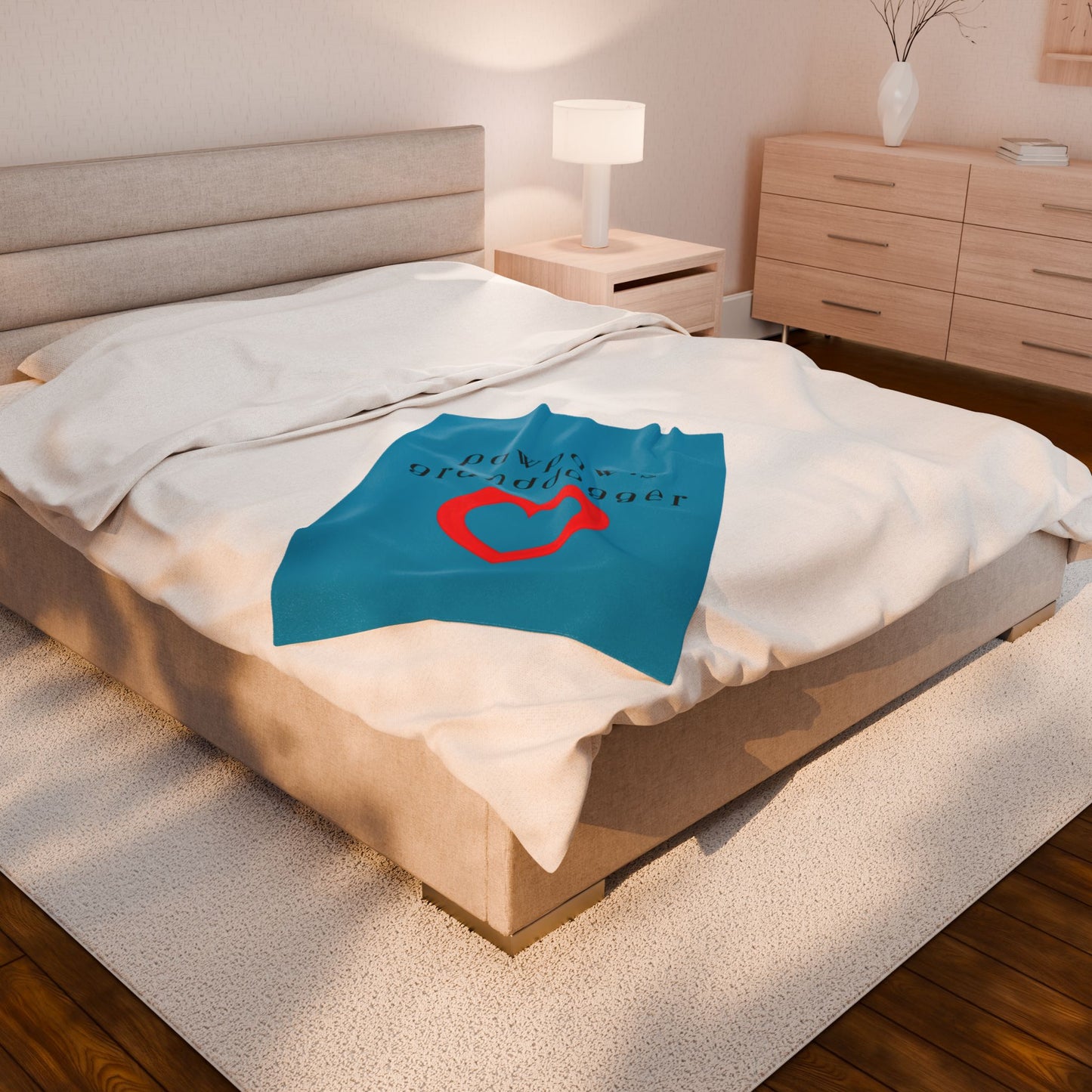 Pawpaw's Granddogger Plush Blanket in Turquoise- Customizable Gift for Grandpawrents, Soft Throw for Home, Pet-Themed Decor, Perfect for Birthdays, [...]