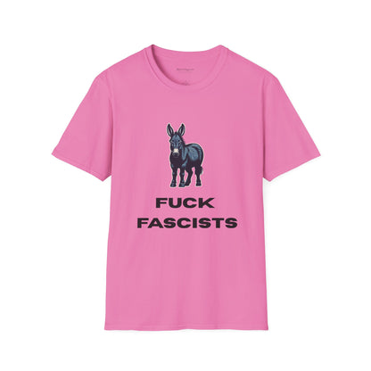 Democrat Donkey Fuck Fascists Unisex T-Shirt - Perfect Gift for Woke Family, Mother's Day, Grandpawrent's Day, Birthday, Casual Wear