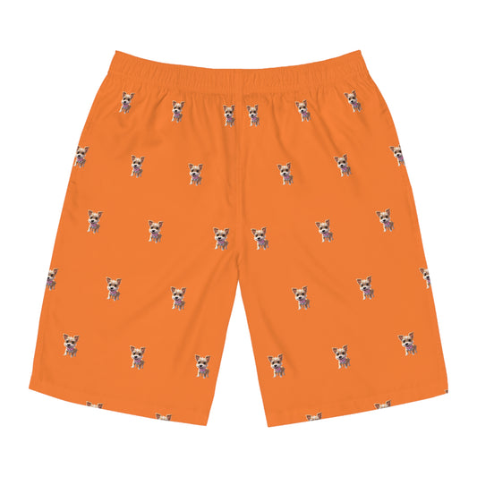 Tater Tot Men's Board Shorts, AOP Beachwear, Summer Swim Trunks, Fun Pet Design Shorts, Vacation Essentials