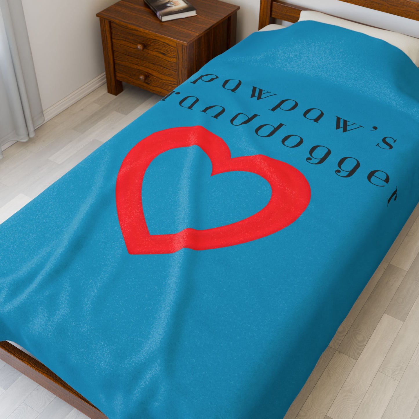 Pawpaw's Granddogger Plush Blanket in Turquoise- Customizable Gift for Grandpawrents, Soft Throw for Home, Pet-Themed Decor, Perfect for Birthdays, [...]