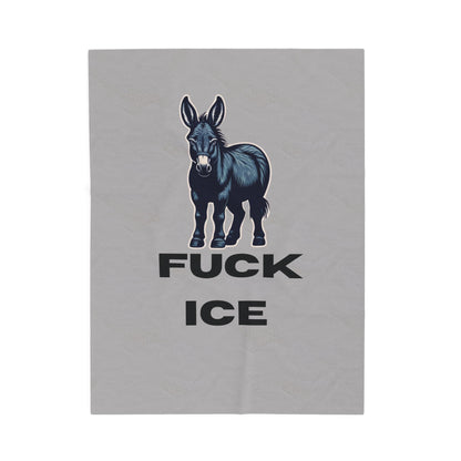 Democrat Donkey Fuck ICE Plush Blanket in Gray- Customizable Gift for Woke Grandpawrents, Soft Throw for Home, Pet-Themed Decor, Perfect for Birthdays, [...]
