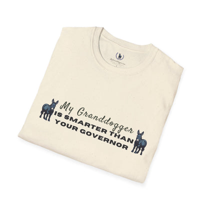 Democrat Donkey- MyGrandogger is Smarter than Your Governor Unisex T-Shirt - Perfect Gift for Family, Mother's Day, Grandpawrent's Day, Birthday, Casual Wear