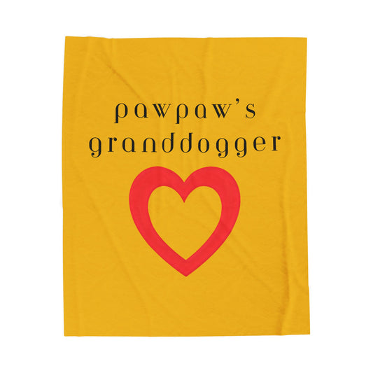 Pawpaw's Granddogger Plush Blanket in Yellow- Customizable Gift for Grandpawrents, Soft Throw for Home, Pet-Themed Decor, Perfect for Birthdays, [...]