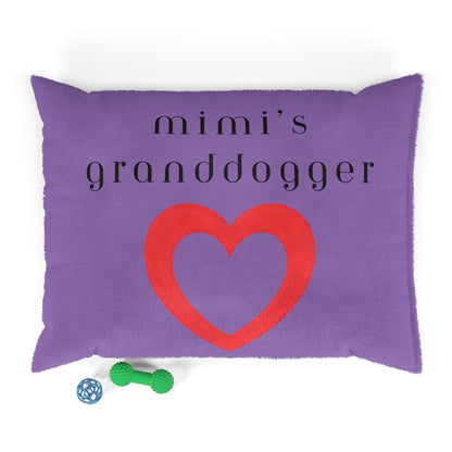 Cozy Pet Bed for Grandpuppies | Mimi's Granddogger Custom Purple Dog Bed, Soft Pet Cushion, Ideal for Gifts, Home Decor, Pet Lovers