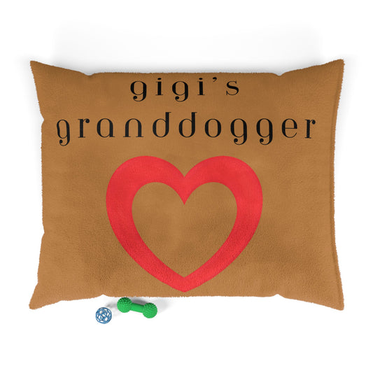 Cozy Pet Bed for Grandpuppies | Gigi's Granddogger Custom Light Brown Dog Bed, Soft Pet Cushion, Ideal for Gifts, Home Decor, Pet Lovers