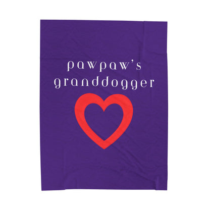 Pawpaw's Granddogger Plush Blanket in Deep Purple- Customizable Gift for Grandpawrents, Soft Throw for Home, Pet-Themed Decor, Perfect for Birthdays, [...]