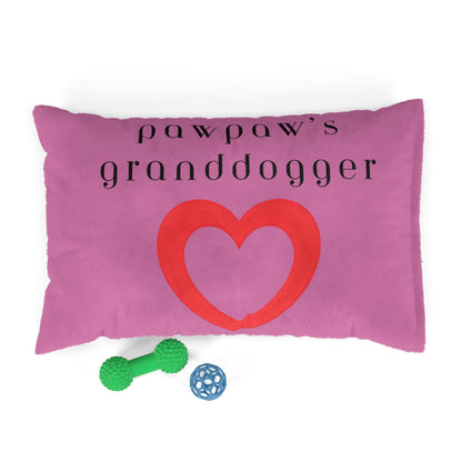 Cozy Pet Bed for Grandpuppies | PawPaw's Granddogger Custom Pink Dog Bed, Soft Pet Cushion, Ideal for Gifts, Home Decor, Pet Lovers