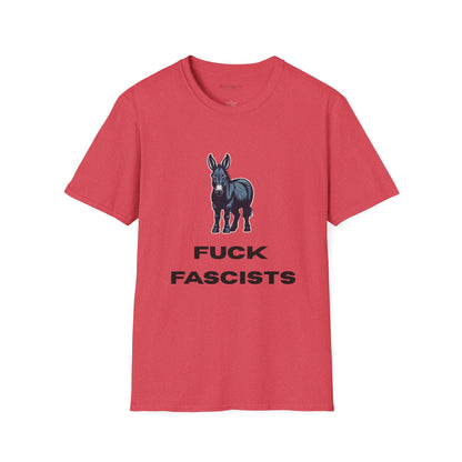 Democrat Donkey Fuck Fascists Unisex T-Shirt - Perfect Gift for Woke Family, Mother's Day, Grandpawrent's Day, Birthday, Casual Wear
