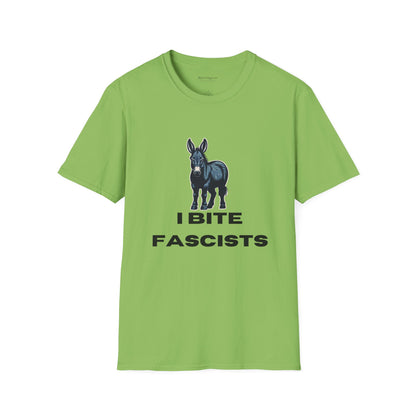 Democrat Donkey I Bite Fascists Unisex T-Shirt - Perfect Gift for Woke Family, Mother's Day, Grandpawrent's Day, Birthday, Casual Wear, Matching Granddogger Shirt Available