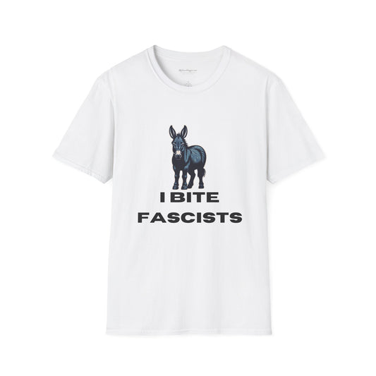 Democrat Donkey I Bite Fascists Unisex T-Shirt - Perfect Gift for Woke Family, Mother's Day, Grandpawrent's Day, Birthday, Casual Wear, Matching Granddogger Shirt Available