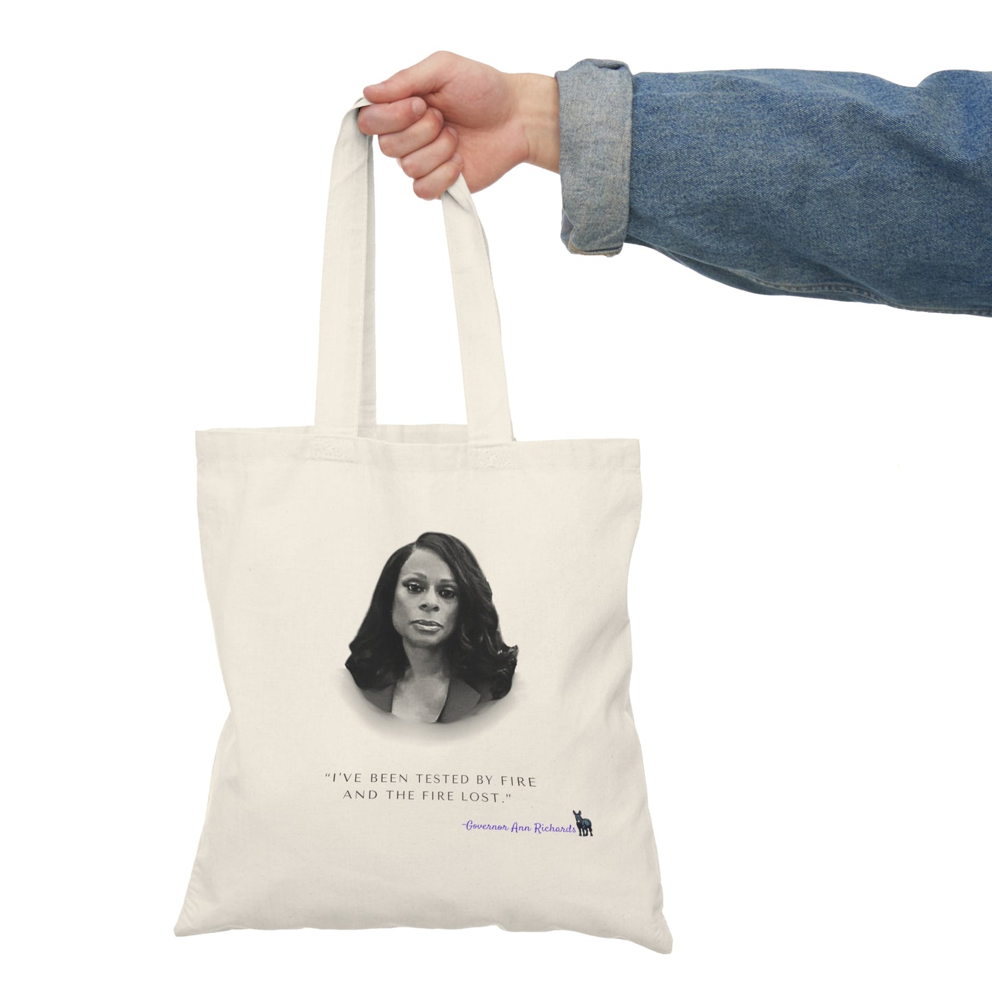 Democrat Donkey feat. Nicole Collier and Ann Richards- Tested by Fire, Eco-Friendly Shopping Bag