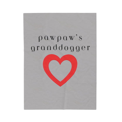 Pawpaw's Granddogger Plush Blanket in Gray- Customizable Gift for Grandpawrents, Soft Throw for Home, Pet-Themed Decor, Perfect for Birthdays, [...]
