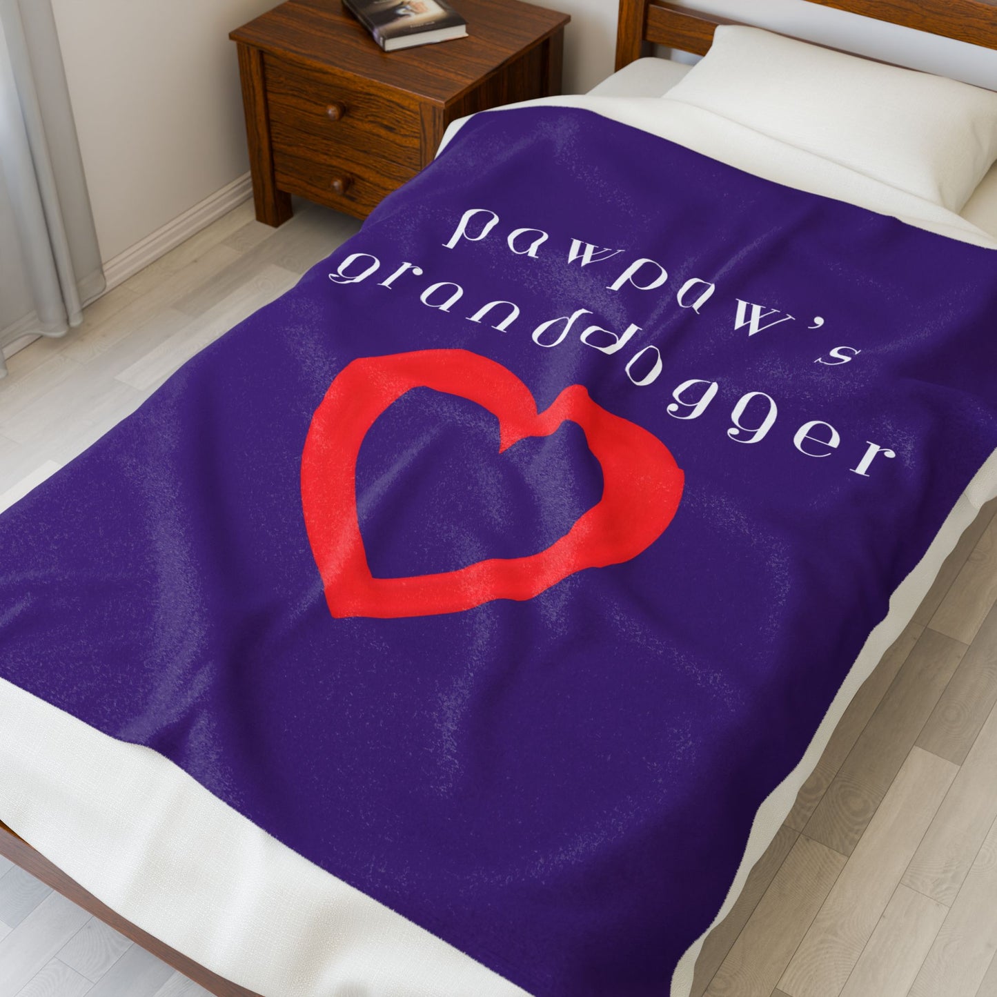 Pawpaw's Granddogger Plush Blanket in Deep Purple- Customizable Gift for Grandpawrents, Soft Throw for Home, Pet-Themed Decor, Perfect for Birthdays, [...]