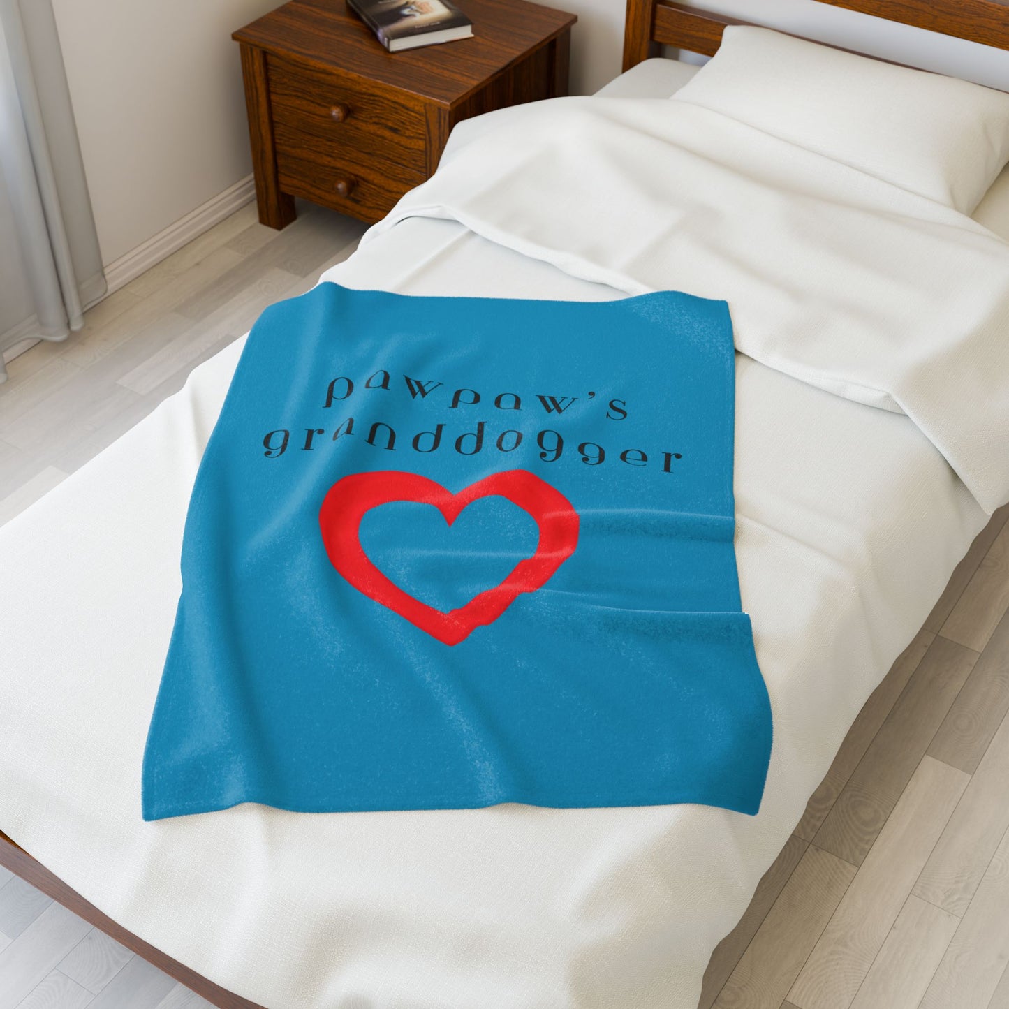 Pawpaw's Granddogger Plush Blanket in Turquoise- Customizable Gift for Grandpawrents, Soft Throw for Home, Pet-Themed Decor, Perfect for Birthdays, [...]