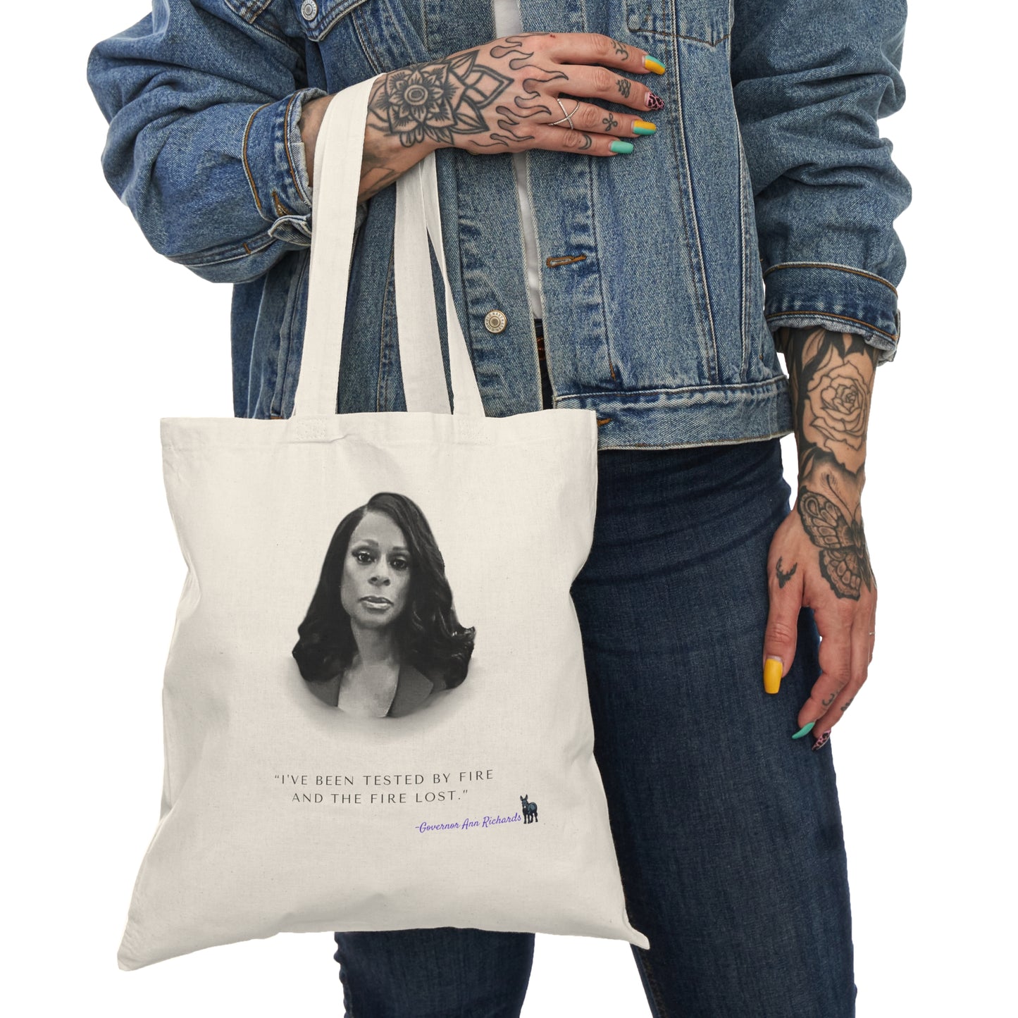 Democrat Donkey feat. Nicole Collier and Ann Richards- Tested by Fire, Eco-Friendly Shopping Bag