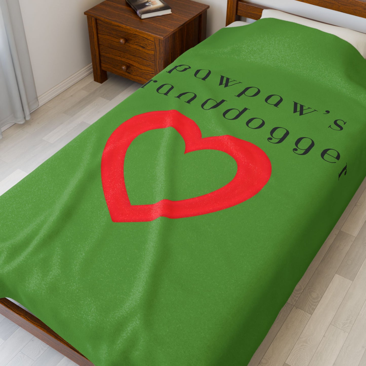 Pawpaw's Granddogger Plush Blanket in Green- Customizable Gift for Grandpawrents, Soft Throw for Home, Pet-Themed Decor, Perfect for Birthdays, [...]
