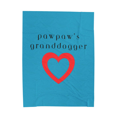 Pawpaw's Granddogger Plush Blanket in Turquoise- Customizable Gift for Grandpawrents, Soft Throw for Home, Pet-Themed Decor, Perfect for Birthdays, [...]