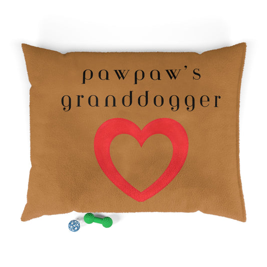 Cozy Pet Bed for Grandpuppies | PawPaw's Granddogger Custom Brown Dog Bed, Soft Pet Cushion, Ideal for Gifts, Home Decor, Pet Lovers