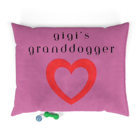 Cozy Pet Bed for Grandpuppies | Gigi's Granddogger Custom Pink Dog Bed, Soft Pet Cushion, Ideal for Gifts, Home Decor, Pet Lovers
