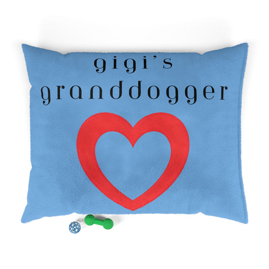 Cozy Pet Bed for Grandpuppies | Gigi's Granddogger Custom Light Blue Dog Bed, Soft Pet Cushion, Ideal for Gifts, Home Decor, Pet Lovers