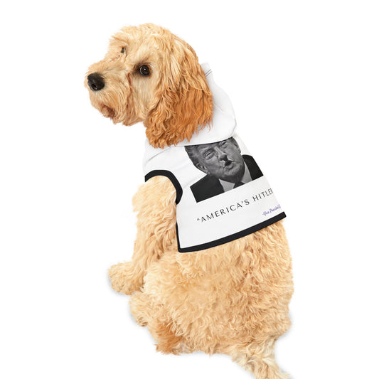 Democrat Donkey- America's Hitler Hoodie, Cozy Dog Apparel, Winter Pet Gear, Funny Pet Gift, Cute Animal Clothing