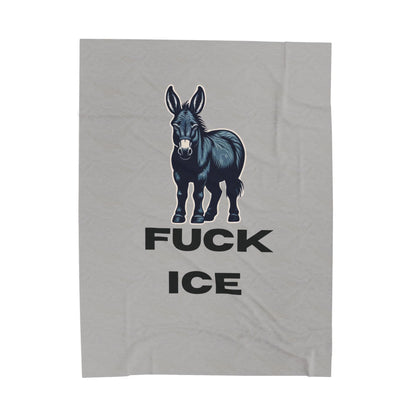 Democrat Donkey Fuck ICE Plush Blanket in Gray- Customizable Gift for Woke Grandpawrents, Soft Throw for Home, Pet-Themed Decor, Perfect for Birthdays, [...]