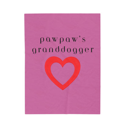 Pawpaw's Granddogger Plush Blanket in Pink - Customizable Gift for Grandpawrents, Soft Throw for Home, Pet-Themed Decor, Perfect for Birthdays, [...]